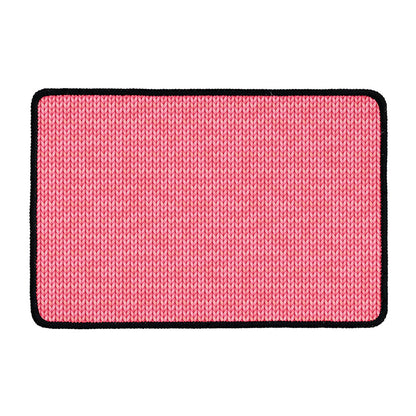 Pink Knitted Pattern Print Kitchen Mat