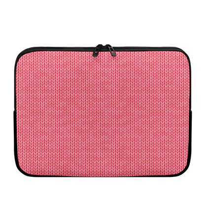 Pink Knitted Pattern Print Laptop Sleeve