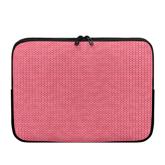 Pink Knitted Pattern Print Laptop Sleeve
