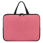 Pink Knitted Pattern Print Laptop Sleeve With Handle
