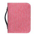 Pink Knitted Pattern Print Leather Bible Cover
