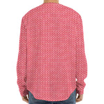 Pink Knitted Pattern Print Long Sleeve Baseball Jersey