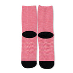 Pink Knitted Pattern Print Long Socks
