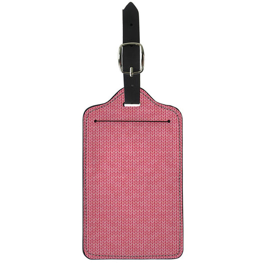 Pink Knitted Pattern Print Luggage Tag