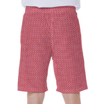 Pink Knitted Pattern Print Men's Beach Shorts
