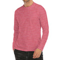 Pink Knitted Pattern Print Men's Long Sleeve Rash Guard