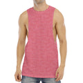 Pink Knitted Pattern Print Men's Muscle Tank Top