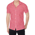 Pink Knitted Pattern Print Men's Shirt