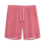Pink Knitted Pattern Print Men's Sports Shorts