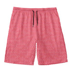 Pink Knitted Pattern Print Men's Swim Trunks