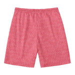 Pink Knitted Pattern Print Men's Swim Trunks