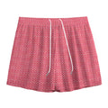 Pink Knitted Pattern Print Mesh Shorts