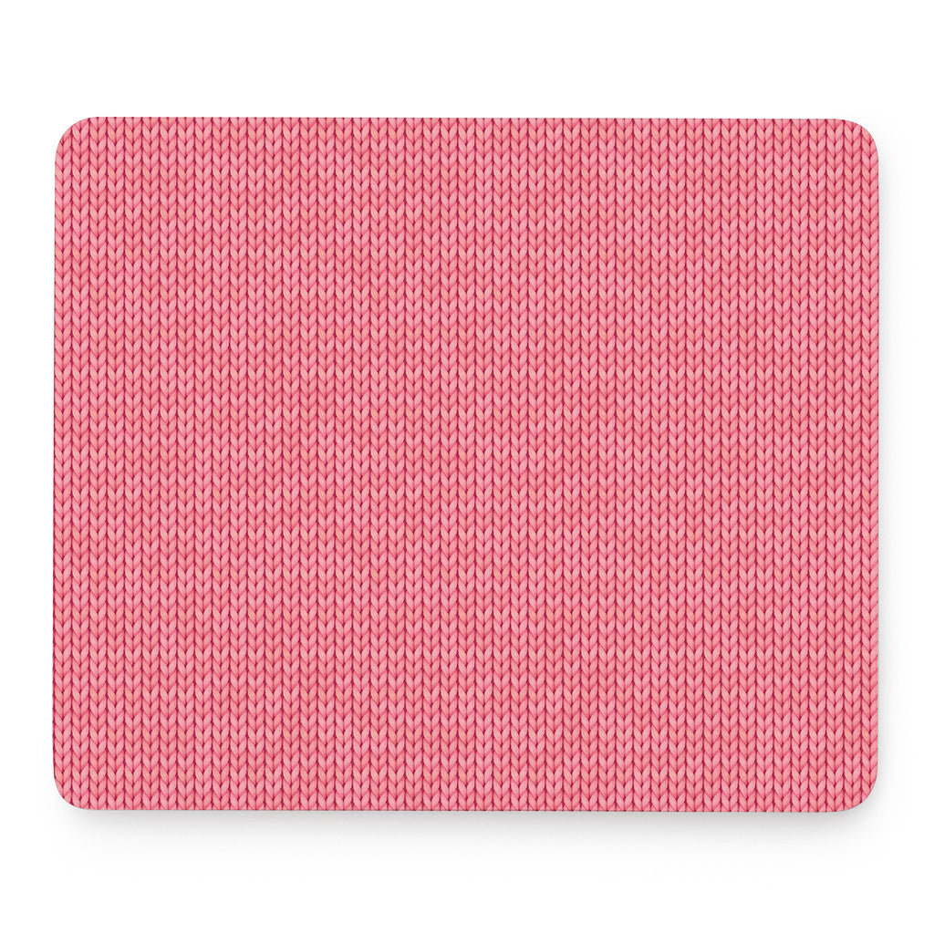 Pink Knitted Pattern Print Mouse Pad
