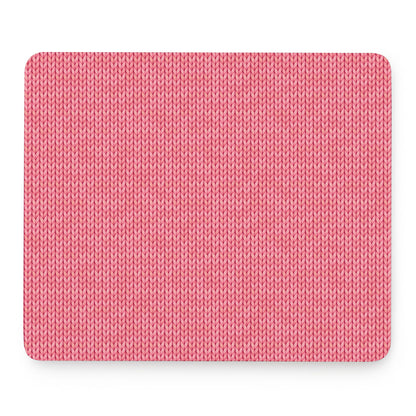 Pink Knitted Pattern Print Mouse Pad