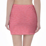 Pink Knitted Pattern Print Pencil Mini Skirt