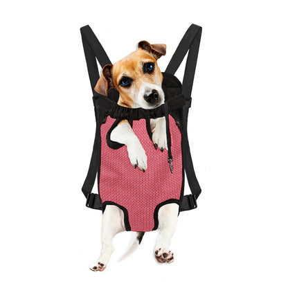 Pink Knitted Pattern Print Pet Carrier Backpack