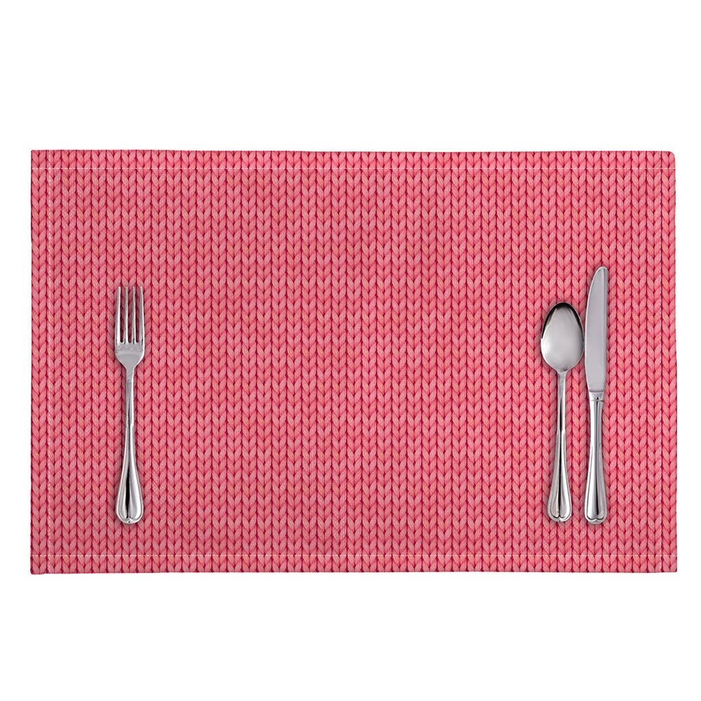 Pink Knitted Pattern Print Placemat