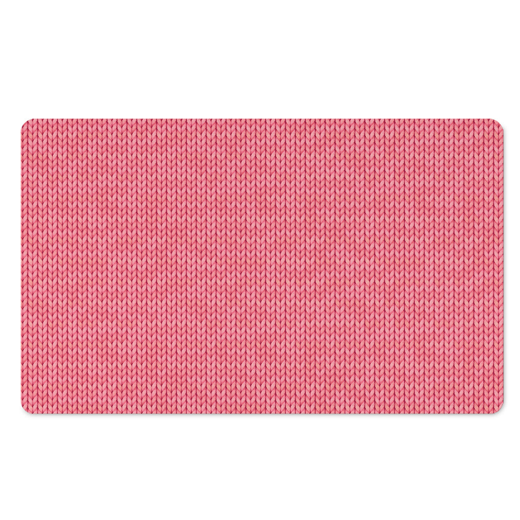 Pink Knitted Pattern Print Polyester Doormat