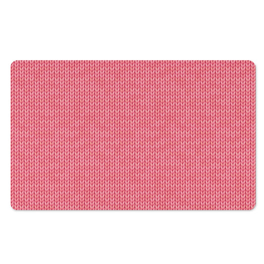 Pink Knitted Pattern Print Polyester Doormat