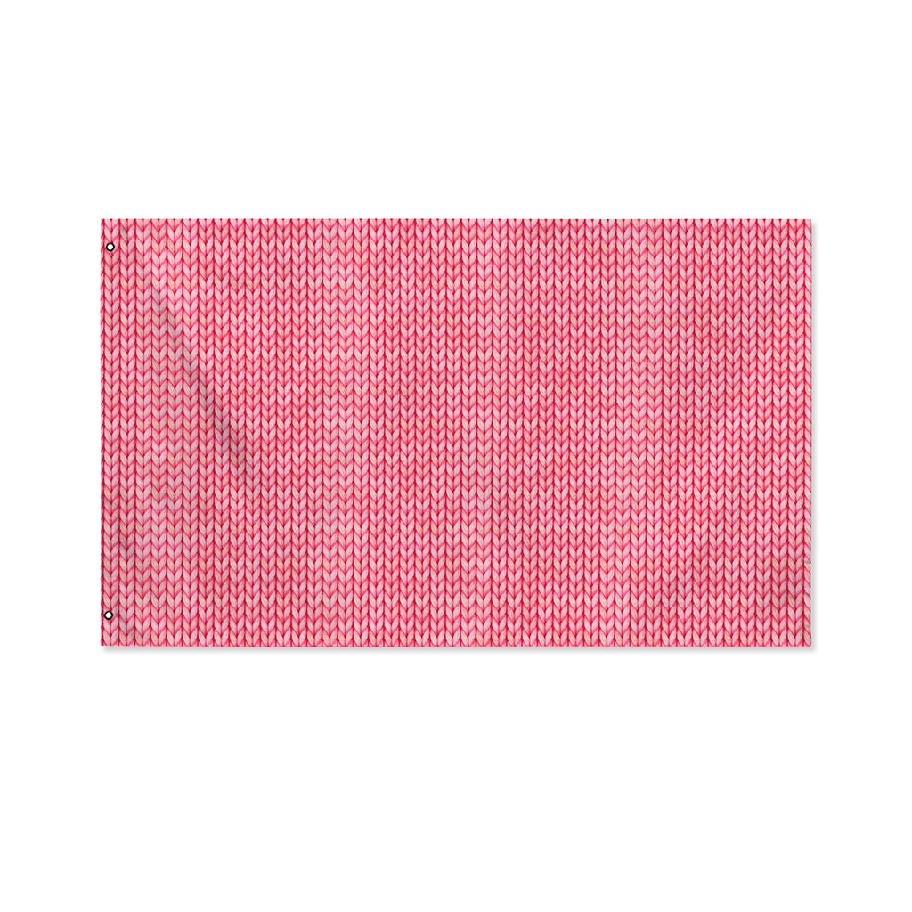 Pink Knitted Pattern Print Polyester Flag