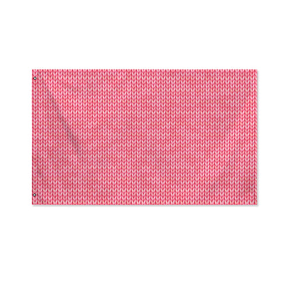 Pink Knitted Pattern Print Polyester Flag