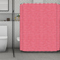 Pink Knitted Pattern Print Polyester Shower Curtain
