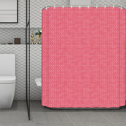 Pink Knitted Pattern Print Polyester Shower Curtain