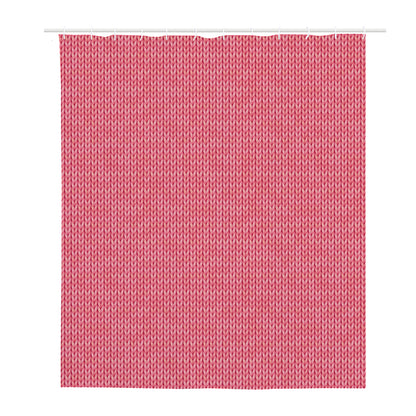 Pink Knitted Pattern Print Polyester Shower Curtain
