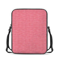 Pink Knitted Pattern Print Rectangular Crossbody Bag