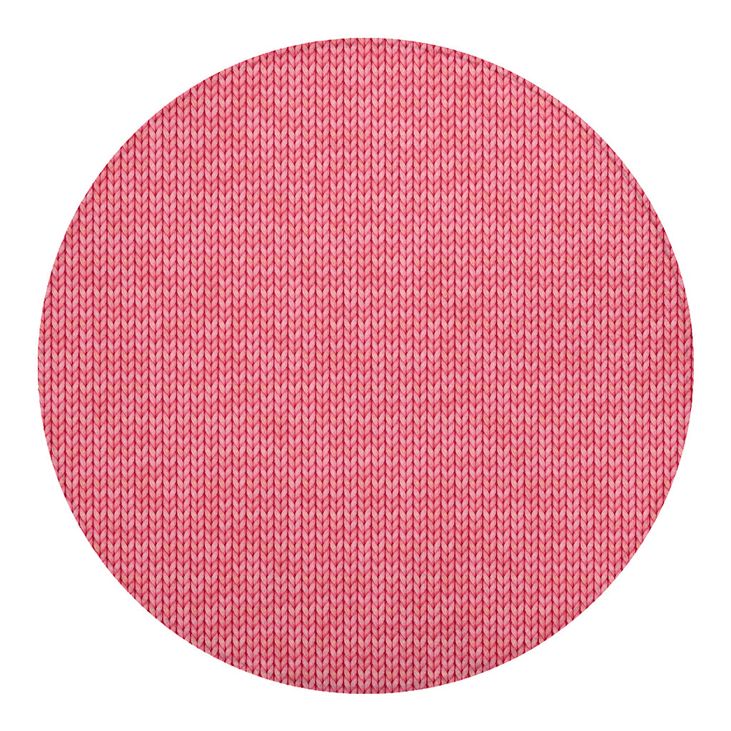 Pink Knitted Pattern Print Round Blanket