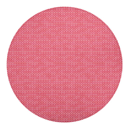 Pink Knitted Pattern Print Round Blanket