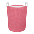 Pink Knitted Pattern Print Round Laundry Basket