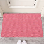 Pink Knitted Pattern Print Rubber Doormat