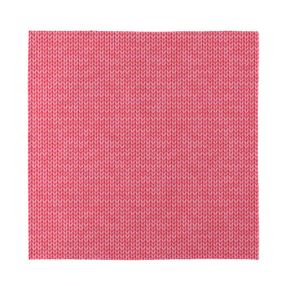 Pink Knitted Pattern Print Silk Bandana
