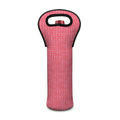 Pink Knitted Pattern Print Single Neoprene Wine Tote