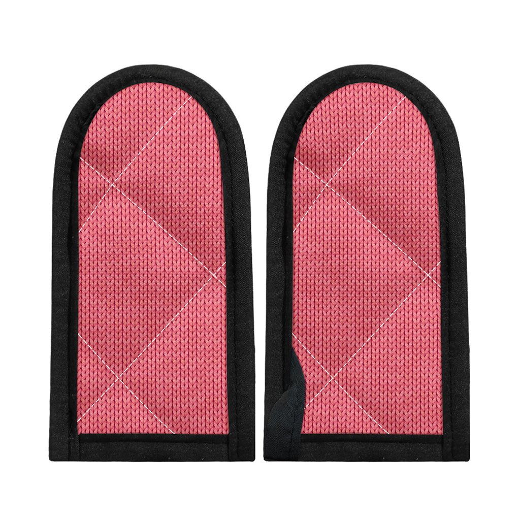 Pink Knitted Pattern Print Skillet Handle Cover
