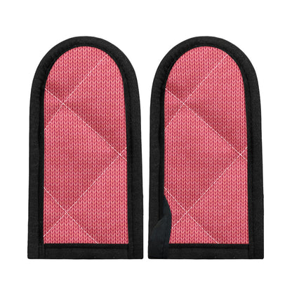 Pink Knitted Pattern Print Skillet Handle Cover