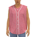 Pink Knitted Pattern Print Sleeveless Baseball Jersey