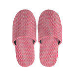 Pink Knitted Pattern Print Slippers