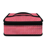 Pink Knitted Pattern Print Small Lunch Bag