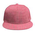 Pink Knitted Pattern Print Snapback Cap