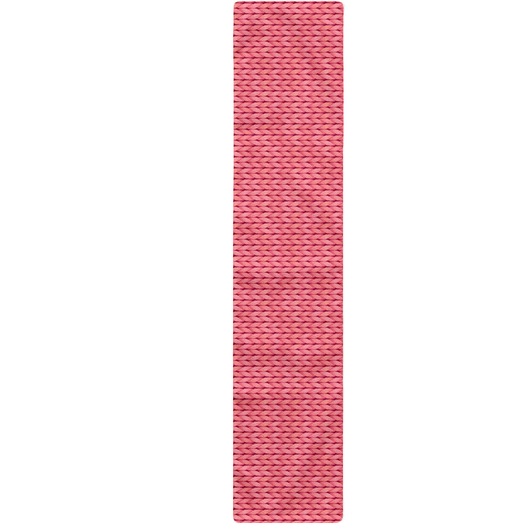 Pink Knitted Pattern Print Table Runner