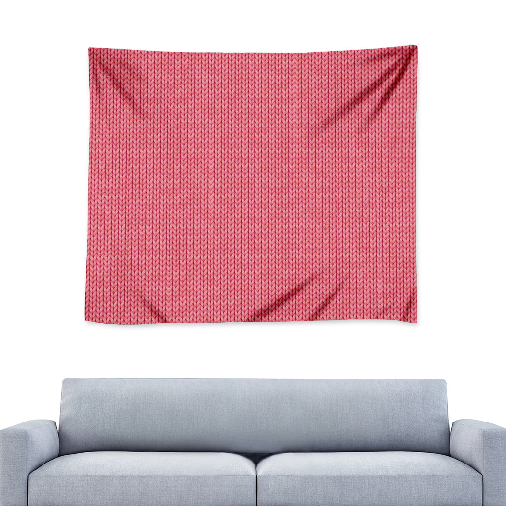 Pink Knitted Pattern Print Tapestry