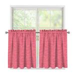 Pink Knitted Pattern Print Tier Curtains