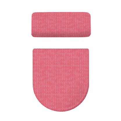 Pink Knitted Pattern Print Toilet Lid And Tank Cover Set