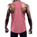 Pink Knitted Pattern Print Training Tank Top