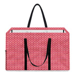 Pink Knitted Pattern Print Utility Tote Bag
