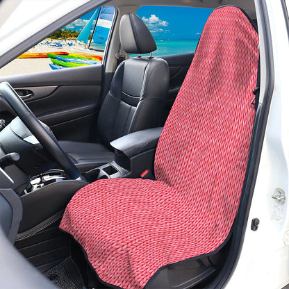Pink Knitted Pattern Print Waterproof Car Seat Cover