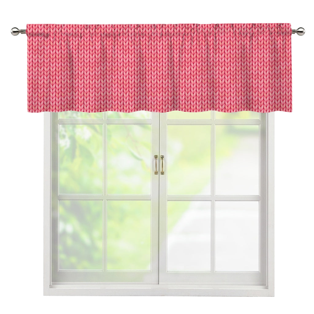 Pink Knitted Pattern Print Window Valance