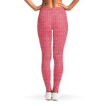 Pink Knitted Pattern Print Women's Leggings